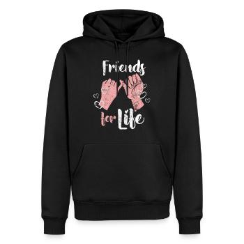 Amitié pour toujours amis - Sweat à capuche Premium bio Homme - noir - Devant - Nico (187cm)