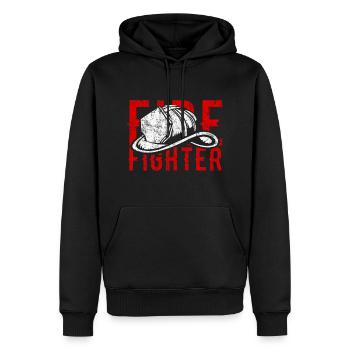 Feuerwehrmann - Männer Premium Bio Hoodie - Schwarz - Vorne - Nico (187cm)