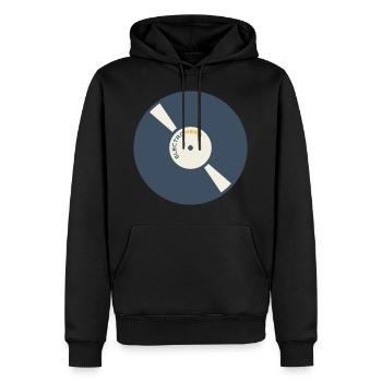 Vinyle - Sweat à capuche Premium bio Homme - noir - Devant - Nico (187cm)