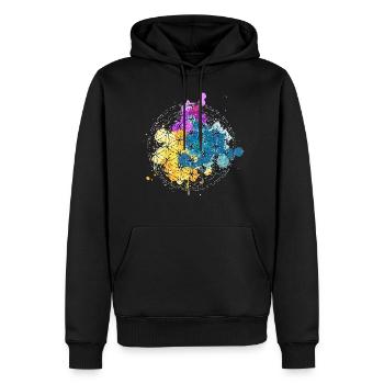 Flower of Life - Men’s Premium Organic Hoodie - black - Front - Nico (187cm)
