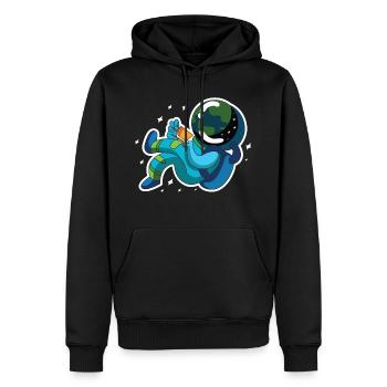 Astronaut kaffee - Männer Premium Bio Hoodie - Schwarz - Vorne - Nico (187cm)