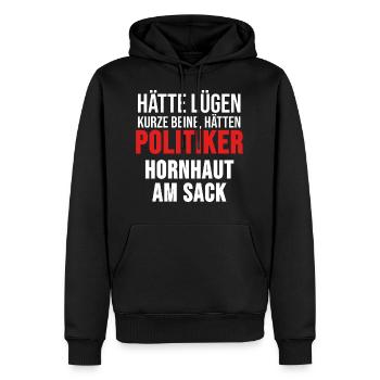 Politics - Men’s Premium Organic Hoodie - black - Front - Nico (187cm)