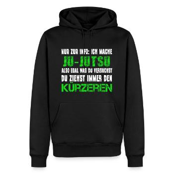Ju Jutsu rigolo d’autodéfense - Sweat à capuche Premium bio Homme - noir - Devant - Nico (187cm)