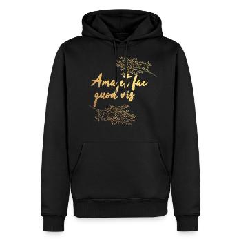 Latein - Männer Premium Bio Hoodie - Schwarz - Vorne - Nico (187cm)