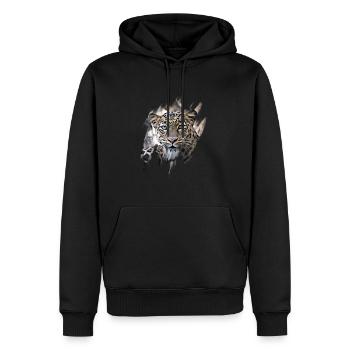 Afrikanischer Leopard - Männer Premium Bio Hoodie - Schwarz - Vorne - Nico (187cm)
