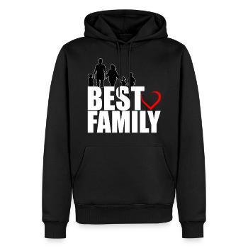 Best Family - Meilleures Famile - Sweat à capuche Premium bio Homme - noir - Devant - Nico (187cm)