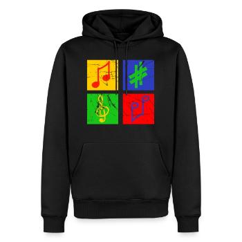 la musique - Sweat à capuche Premium bio Homme - noir - Devant - Nico (187cm)