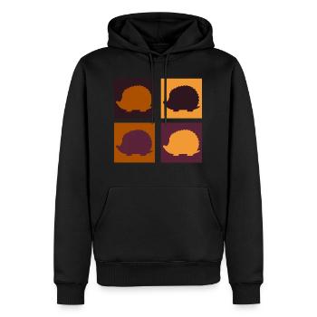 Igel - Männer Premium Bio Hoodie - Schwarz - Vorne - Nico (187cm)