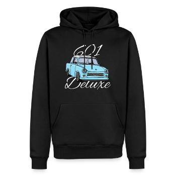 trabideluxeblau601 - Männer Premium Bio Hoodie - Schwarz - Vorne - Nico (187cm)