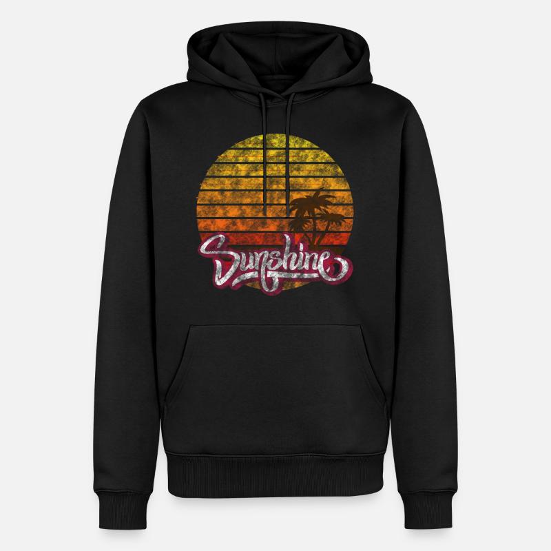 Coucher de soleil vintage - Sweat à capuche Premium bio Homme - noir