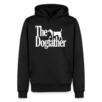 Idée de cadeau Le Parrain Dog Dog Parrain - Sweat à capuche Premium bio Homme - noir - Devant - Nico (187cm)