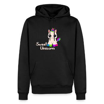 Unicorn#Sweet Unicorn#Einhorn#Geschenkidee - Männer Premium Bio Hoodie - Schwarz - Vorne - Nico (187cm)