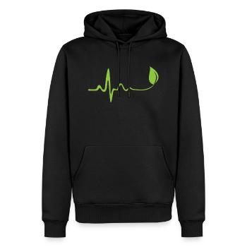 Vegan à rythme cardiaque - Sweat à capuche Premium bio Homme - noir - Devant - Nico (187cm)