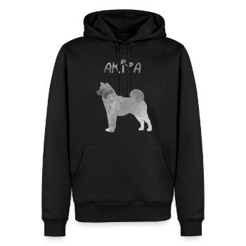 Akita en aquarelle - Sweat à capuche Premium bio Homme - noir - Devant - Nico (187cm)