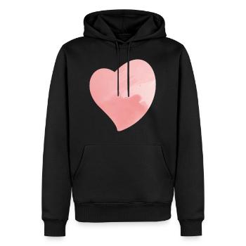 coeur rose 1 - Sweat à capuche Premium bio Homme - noir - Devant - Nico (187cm)