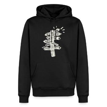 reisen spruch reise - Männer Premium Bio Hoodie - Schwarz - Vorne - Nico (187cm)
