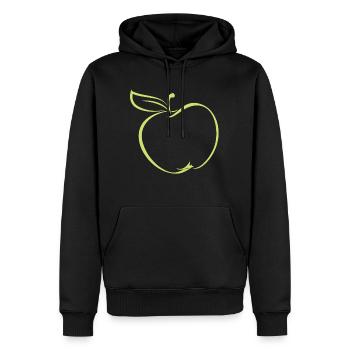 POMME MOTIF - Sweat à capuche Premium bio Homme - noir - Devant - Nico (187cm)
