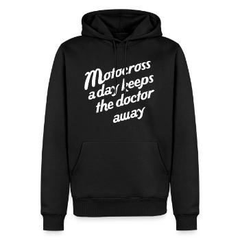 motocross Spruch lustig - Männer Premium Bio Hoodie - Schwarz - Vorne - Nico (187cm)