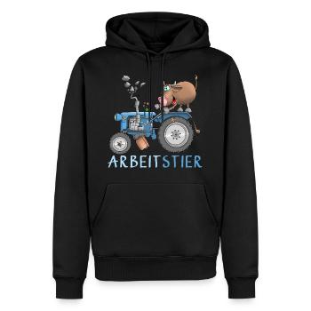 Lustiges Arbeitstier - Männer Premium Bio Hoodie - Schwarz - Vorne - Nico (187cm)