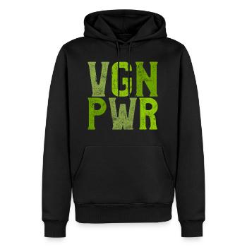 Vegan kraft spruch - Männer Premium Bio Hoodie - Schwarz - Vorne - Nico (187cm)