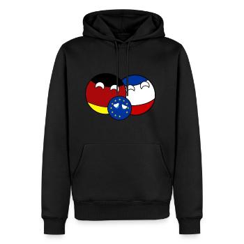 Countryball Allemagne France UE - Brexit - Sweat à capuche Premium bio Homme - noir - Devant - Nico (187cm)