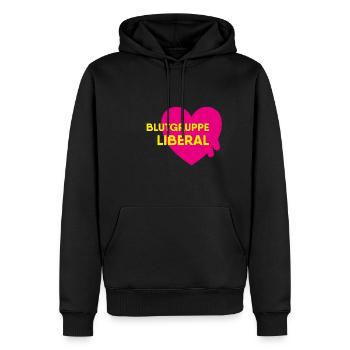 Blutgruppe Liberal - FDP JuLis Junge Liberale - Männer Premium Bio Hoodie - Schwarz - Vorne - Nico (187cm)
