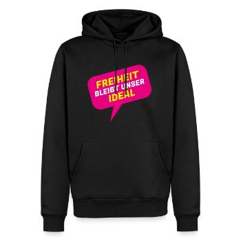 La liberté reste notre idéal - FDP JuLis Liberal - Sweat à capuche Premium bio Homme - noir - Devant - Nico (187cm)