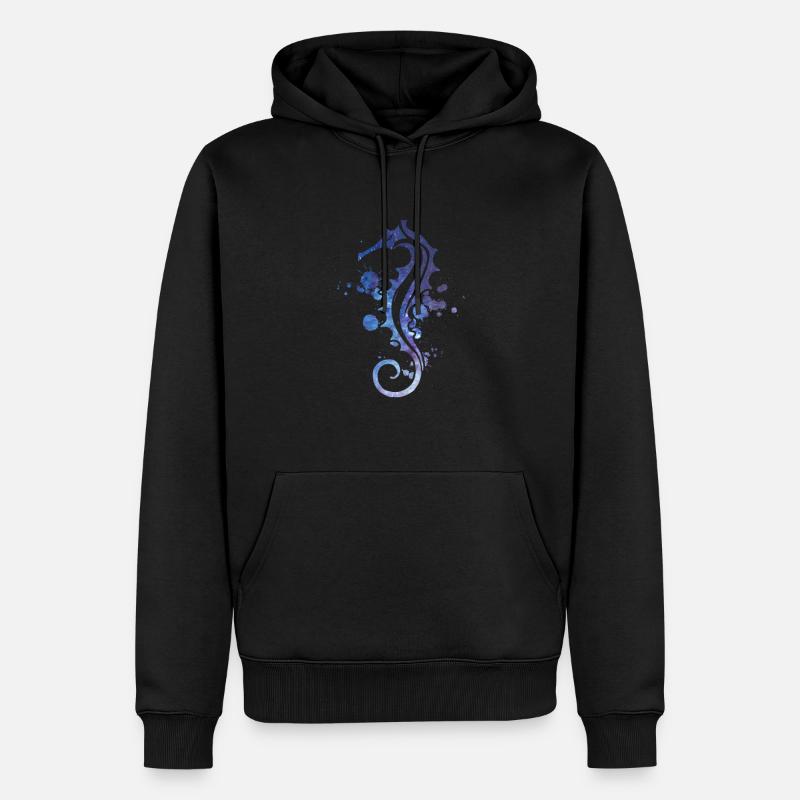 hippocampe - Sweat à capuche Premium bio Homme - noir