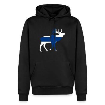 finnland Elch - Männer Premium Bio Hoodie - Schwarz - Vorne - Nico (187cm)