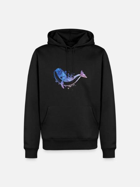 whale - Men’s Premium Organic Hoodie - black