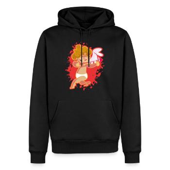 Angel Love Day Cupidon dessin animé - Sweat à capuche Premium bio Homme - noir - Devant - Nico (187cm)