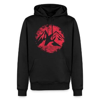 Berge natur - Männer Premium Bio Hoodie - Schwarz - Vorne - Nico (187cm)