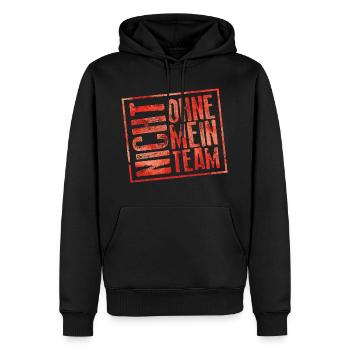 nicht ohne mein team - Männer Premium Bio Hoodie - Schwarz - Vorne - Nico (187cm)