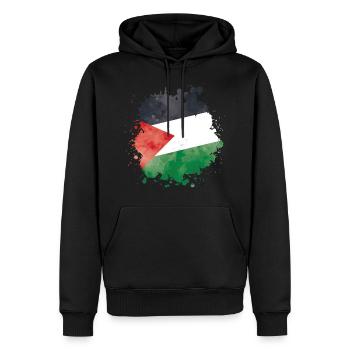 drapeau de palestina blob palestine - Sweat à capuche Premium bio Homme - noir - Devant - Nico (187cm)