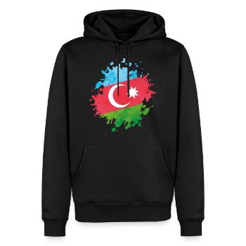 Azerbaïdjan drapeau Azerbaïdjan blob - Sweat à capuche Premium bio Homme - noir - Devant - Nico (187cm)