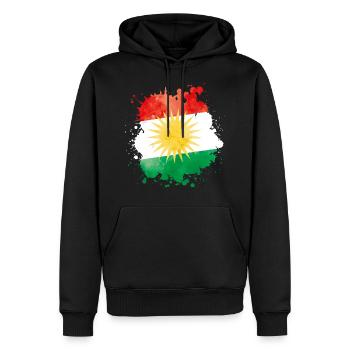 Blob drapeau du Kurdistan - Sweat à capuche Premium bio Homme - noir - Devant - Nico (187cm)