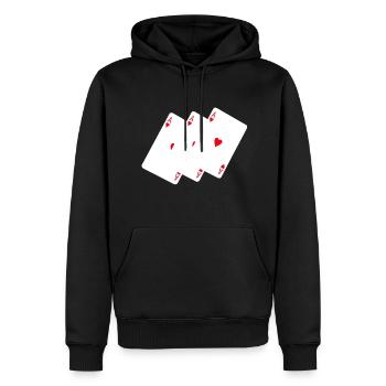 Spielkarten Ass - Männer Premium Bio Hoodie - Schwarz - Vorne - Nico (187cm)