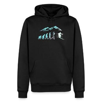 Ski Evolution Skier Snow Winter - Men’s Premium Organic Hoodie - black - Front - Nico (187cm)