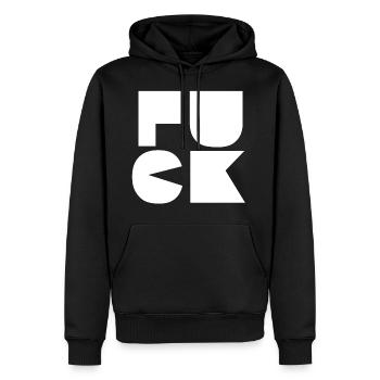 FUCK - Männer Premium Bio Hoodie - Schwarz - Vorne - Nico (187cm)