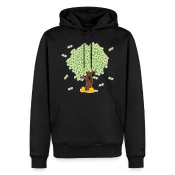 Tshirt Tree of Money Design Pour ceux qui veulent - Sweat à capuche Premium bio Homme - noir - Devant - Nico (187cm)