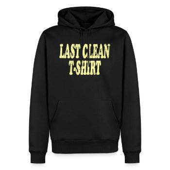 Want to express you loves being Clean? "Last - Men’s Premium Organic Hoodie - black - Front - Nico (187cm)