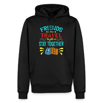 Mit Freunden reisen? Ein schönes reisendes Design - Männer Premium Bio Hoodie - Schwarz - Vorne - Nico (187cm)