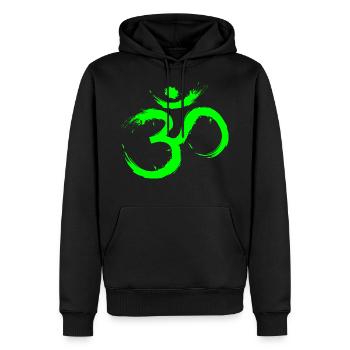 Om Design Symbol Meditation Befreiung Limone Grün - Männer Premium Bio Hoodie - Schwarz - Vorne - Nico (187cm)