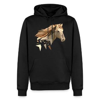 Cheval géométriquement faible - Sweat à capuche Premium bio Homme - noir - Devant - Nico (187cm)