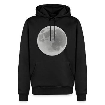 Mond - Männer Premium Bio Hoodie - Schwarz - Vorne - Nico (187cm)