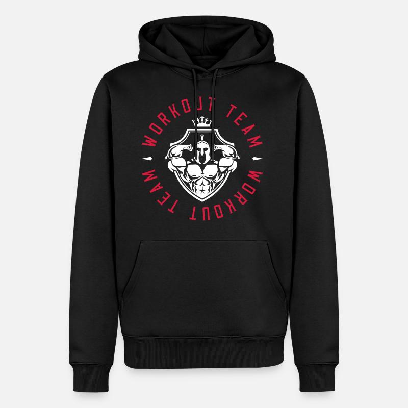 équipe d'entraînement emblème spartiate - Sweat à capuche Premium bio Homme - noir