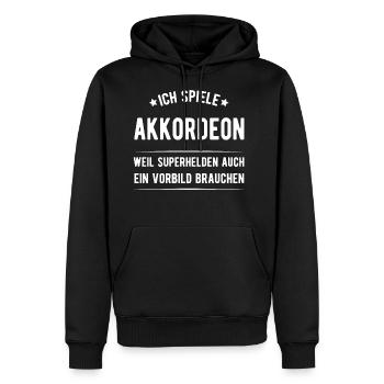 Akkordeon - Männer Premium Bio Hoodie - Schwarz - Vorne - Nico (187cm)