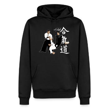 Aikido - Men’s Premium Organic Hoodie - black - Front - Nico (187cm)