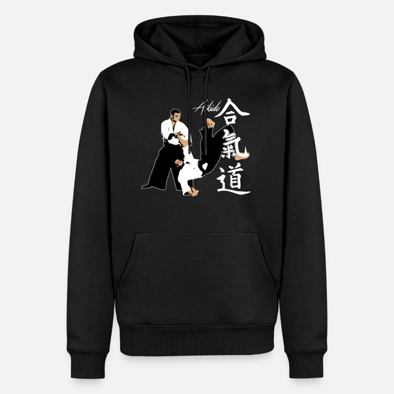 Aikido - Männer Premium Bio Hoodie - Schwarz