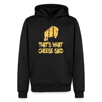 Drôle de TShirt au fromage pour les personnes dépendantes - Sweat à capuche Premium bio Homme - noir - Devant - Nico (187cm)